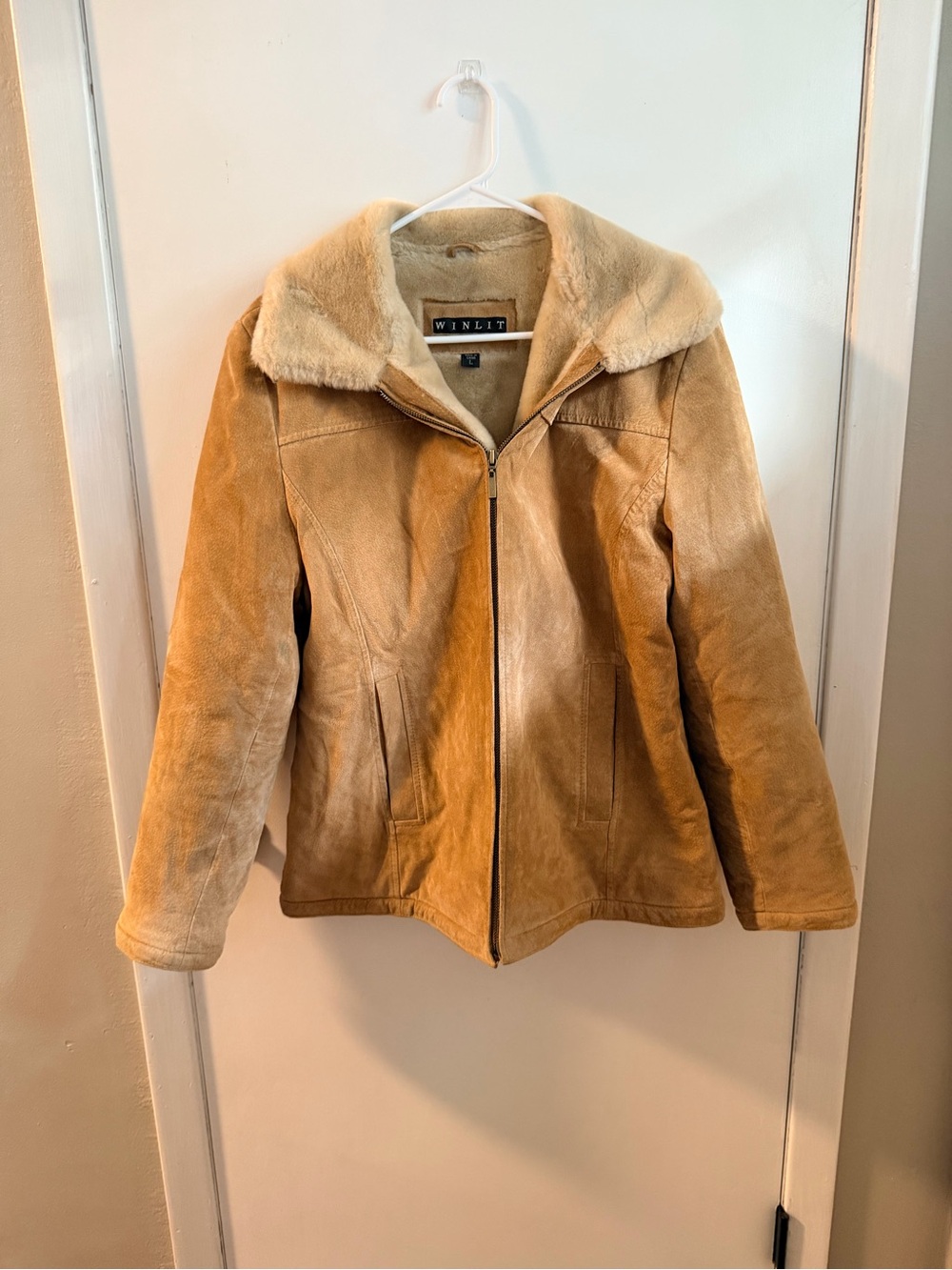 Winlit vintage leather suede & fur jacket